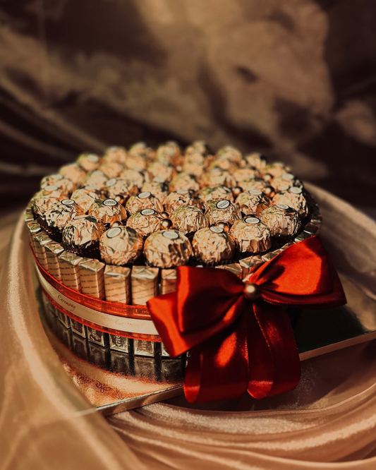 Chocolate Single Tier Cake with Ribbon